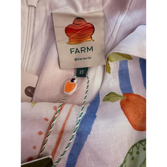 FARM RIO Dress Womens XS Multicolor Fresh Table Linen Print Anthropologie NWT - Picture 3 of 11